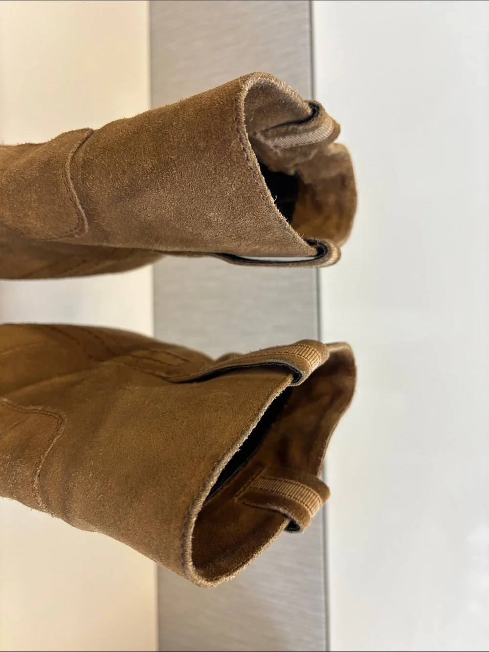 kate spade Tan Suede Block Heel Ankle Boots